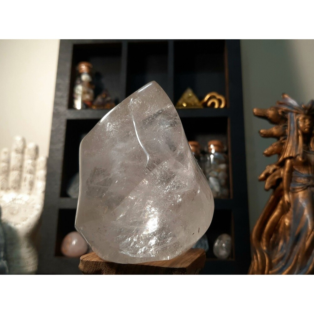 Clear Quartz Crystal Flame Freeform with Inclusions